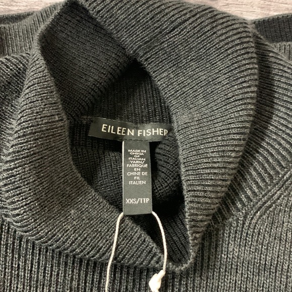 NWT EILEEN FISHER MERINO TURTLENECK TOP IN RESPONSIBLE WOOL - Picture 10 of 16